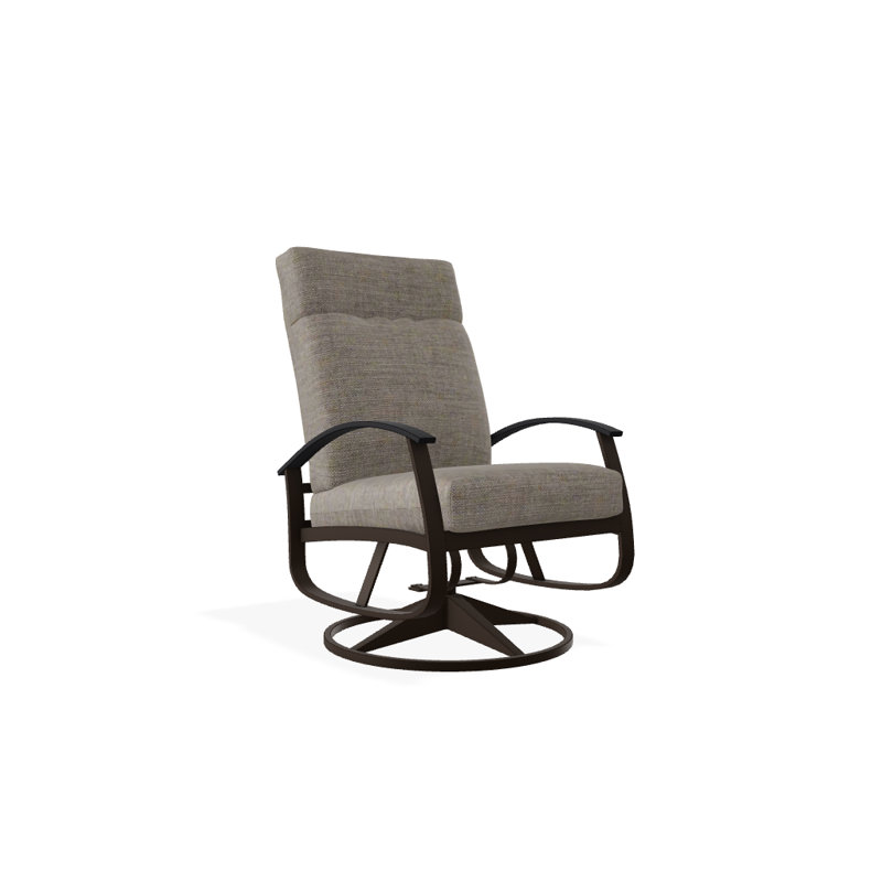 Chaise de patio pivotante avec coussins Askar, Tissage uni cendre coulée Sunbrella®, Blanc P50, Kona texturé
