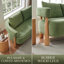 Causeuse moderne arrondie, tissu texturé vert-124582048