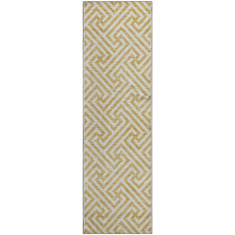 Premium Machine Washable Tweedy Gold Rug, Runner 2'3" x 7'6"