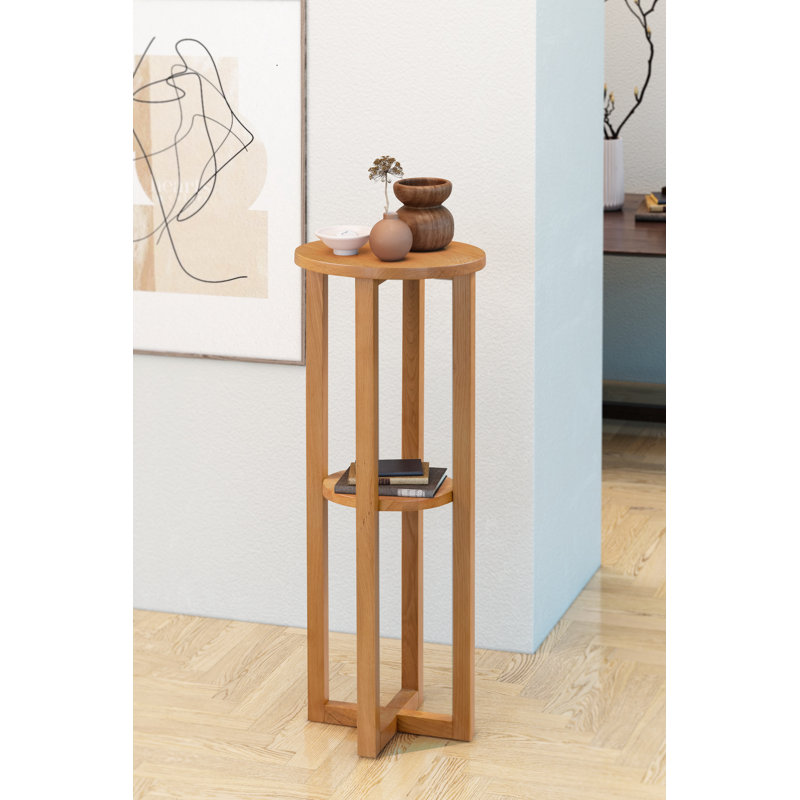 Bitten Solid Wood Cross Legs End Table