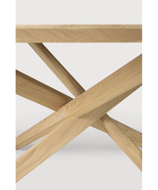 Mikado Solid Wood Coffee Table, 16" H x 39.4" L x 39.4" W, Natural Oak