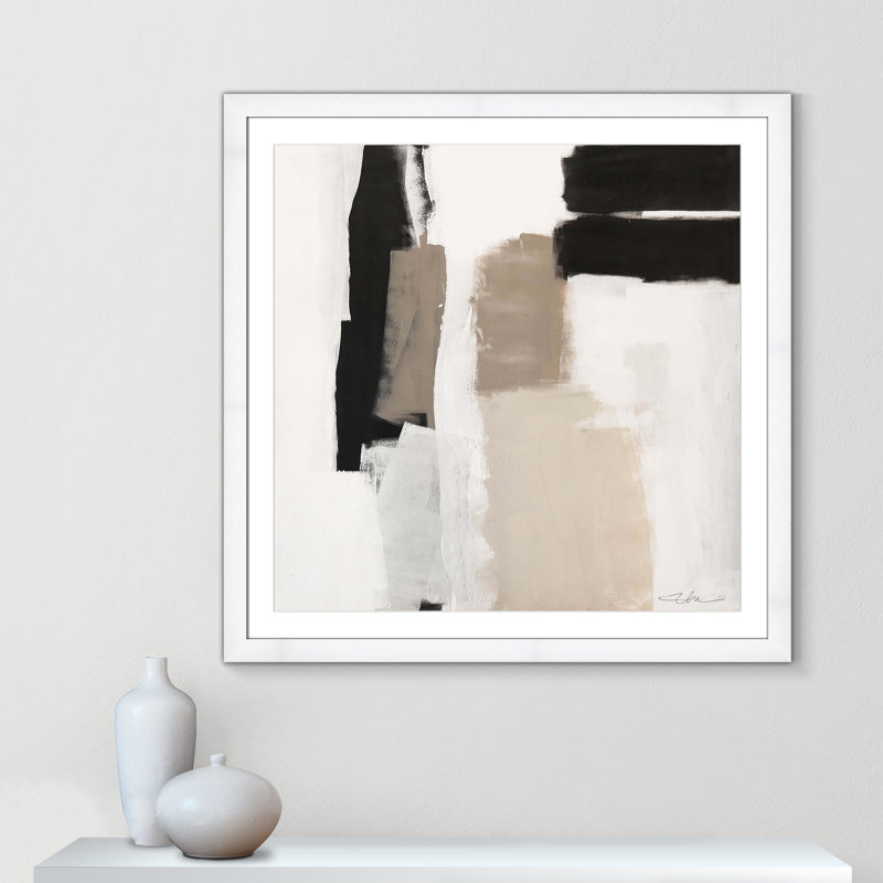 «Earth Scapes II-A» par Casa Fine Arts, H 37,5 po x l 37,5 po x P 2 po, Encadrement cubique blanc