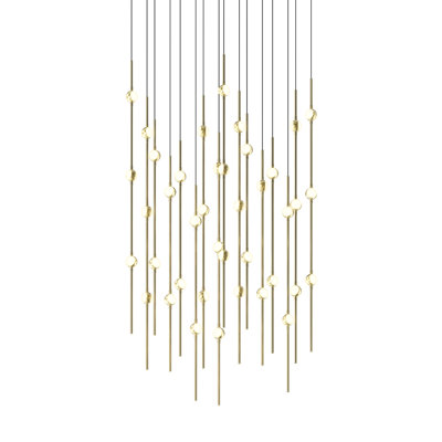 Constellation - Aries 24" Square LED Pendant - Espresso Black Fixture - White Optical Acrylic Shade - 2700K - 240" Cable
