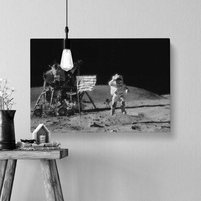 'Astronaut on the Moon' - Wrapped Canvas