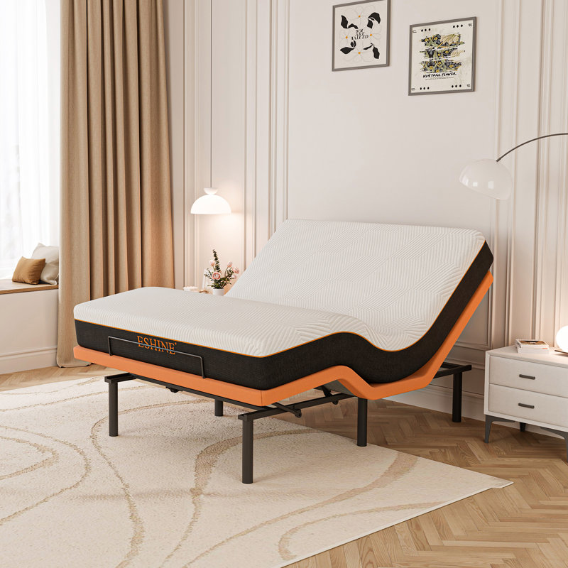 Adjustable Bed with 10" Memory Foam Mattress, Massage, Wireless Remote, App Control, Zero Gravity, Underbed Light, USB & Type C Ports on both sides
