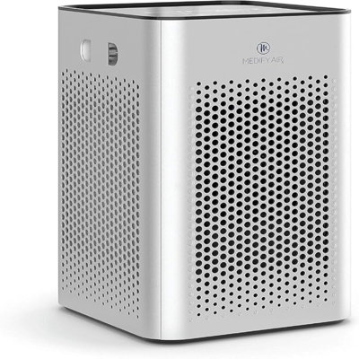 Medify MA-25 Air Purifier With True HEPA H13 Filter | 825 Ft² Coverage In 1Hr For Allergens, Smoke, Wildfires, Odours, Pollen, Pet Dander | Quiet 99.9% Removal To 0.1 Microns | Silver, 1-Pack