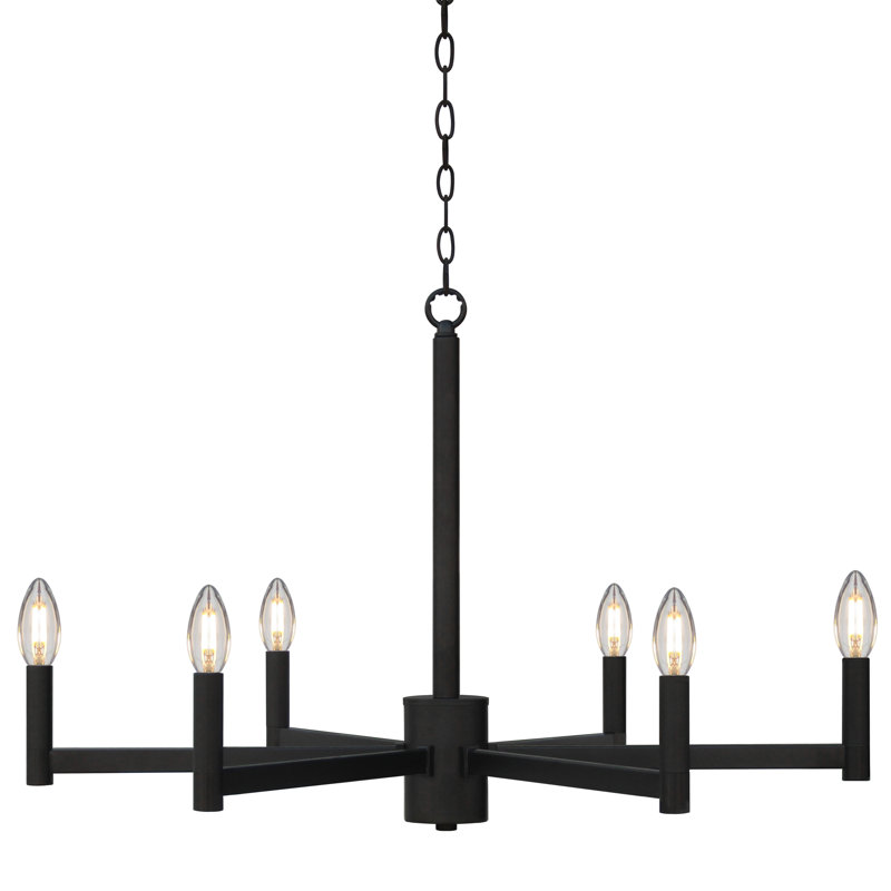 Lustre chrome 6 lumières Mercer41, Noir