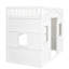 Lit mezzanine simple avec lit en bois massif blanc pour une nuit de sommeil confortable - stable et de fabrication-992244748-992244750