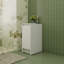 Rangement de salle de bain blanc brillant avec porte à fermeture en douceur et finition intérieure réglable