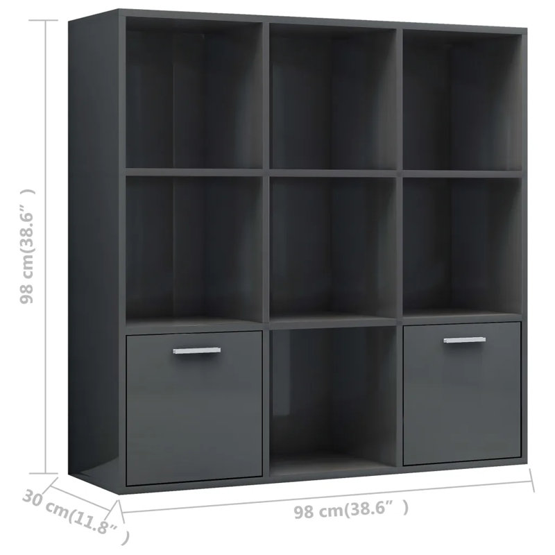 Arundhati Cube Bookcase, 98cm H x 98cm W x 30cm D, Artisan Oak