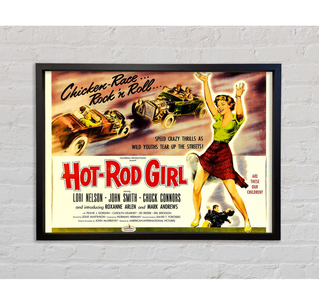 Hot Rod Girl Poster 2 - Einzelbildrahmen Kunstdrucke auf Leinwand