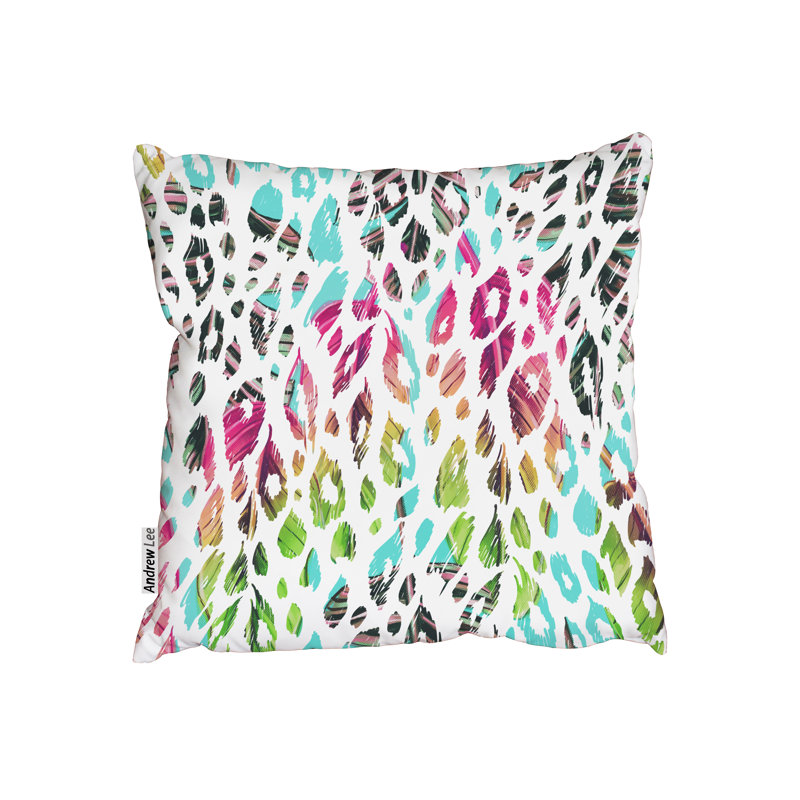 Indoor / Outdoor Abstract Square Cushion, 60cm H x 60cm W x 7cm D