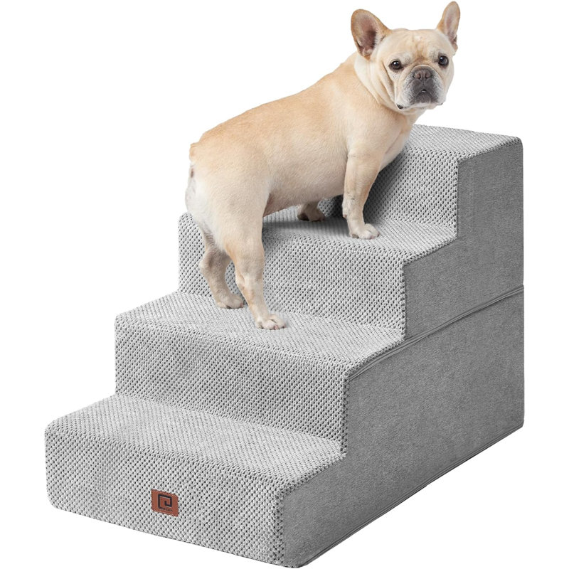 Escalier pour animal 3 marches Emalee, Vert, Petit (H 20 po x l 16 po x P 28 po)