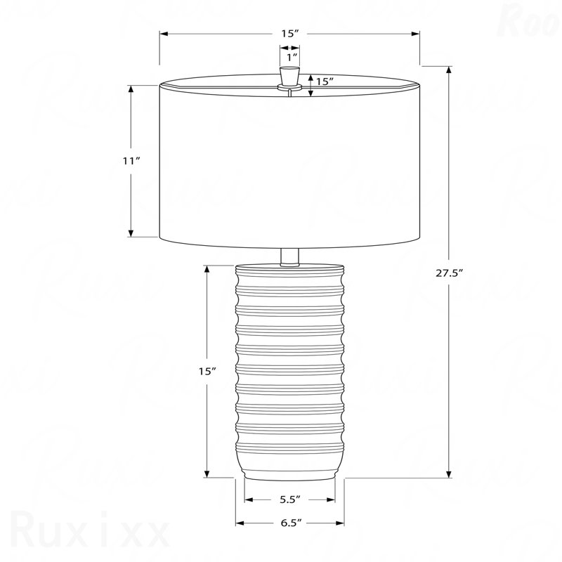 Lampe de table - H 28 po, matériau en résine crème, ivoire et abat-jour crème