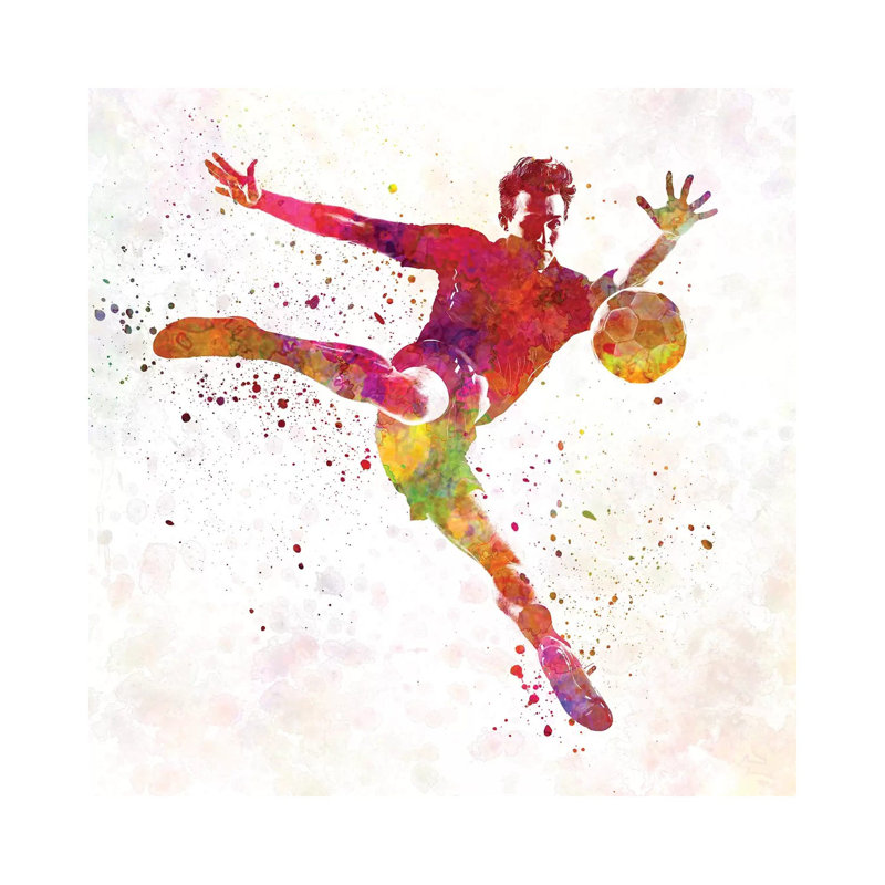 Man Soccer Football Player VIII 1 Piece Wrapped Canvas Painting, 93.98cm H x 93.98cm W x 1.91cm D