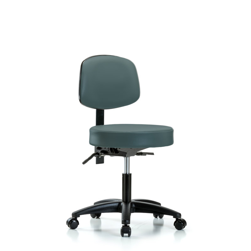 Tabouret de laboratoire réglable en hauteur Amundson, Roulettes, Bleu colonial