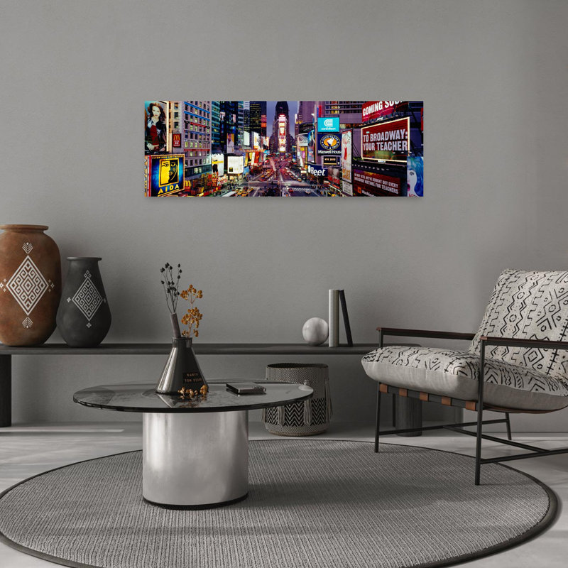 High Angle View Of Traffic On A Road Times Square Manhattan New York City New York State USA by Jerry Driendl Photography - Wrapped Canvas Panoramic Print