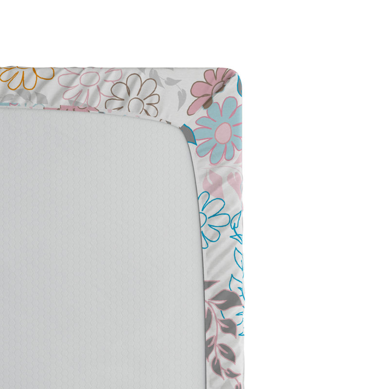 Microfiber Floral Fitted Sheet, Twin XL Fitted Sheet, Floral Spring