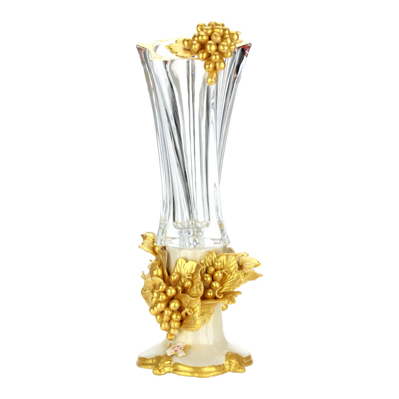 Gilded Stately Vase - 9 X 17 Inches