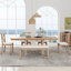 Table de salle à manger extensible 6 pièces avec repose-pieds, 4 chaises de salle à manger rembourrées et banc, 2 rallonges amovibles de 11 po