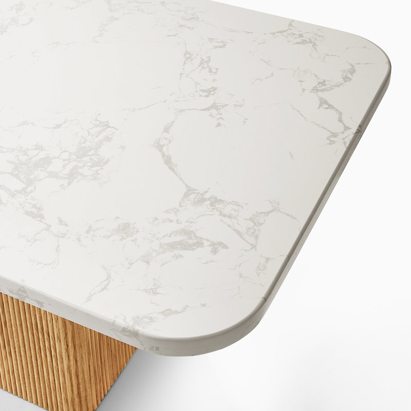 Table de salle à manger Hernest, Blanc / jaune