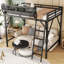 Lit mezzanine avec échelle, lit mezzanine en métal avec tablettes de rangement, lit mezzanine haut pour enfants adolescents-1161116462-1161116448