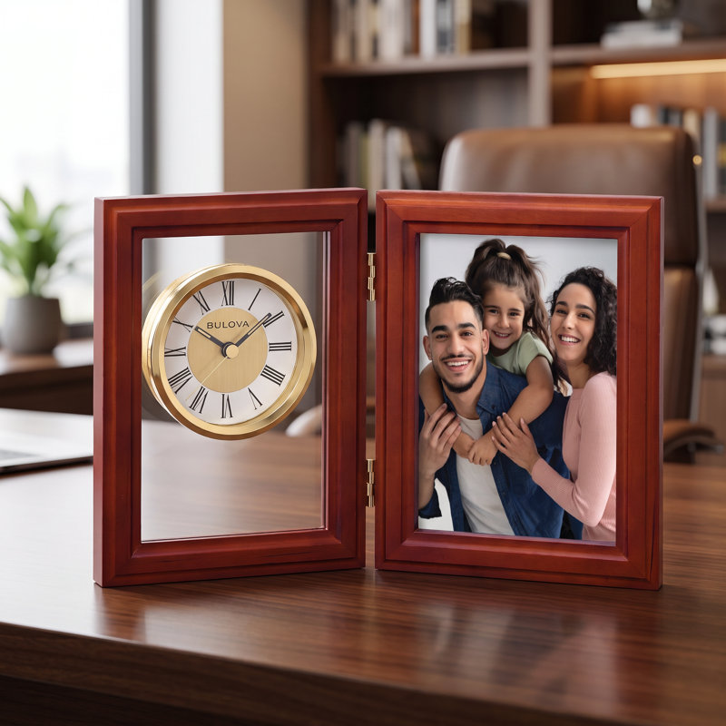 5645637D935040D5A28756CDF4F021F0 Horloge cadre photo Alex en bois et verre