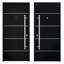 Porte avant en acier pré-suspendue à l'avant / deux portes en émail noir 6083/2 fenêtres latérales et latérales supérieures en acier inoxydable avec insertions en métal peint moderne l 12 + 36 + 12 po x H80 + 16 po à droite-98196124-98196121