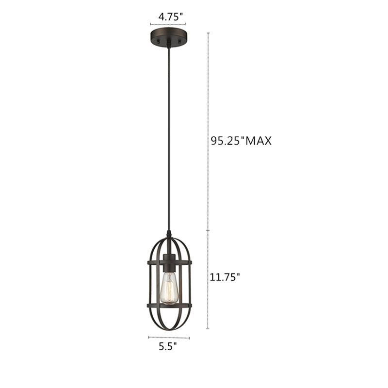 Glenda 1 - Light Oil Rubbed Bronze Single Pendant