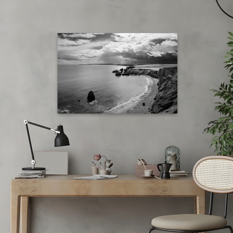 Plage de Ballydowane, comté de Copper Coast, Waterford, Irlande, paisible, plage contemporaine, art marin, H 16 po x l 24 po