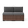 Outdoor Armless Wicker  Chair With Cushions (Set Of 2)
