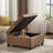 34" Wide PU Leather Tufted Square Cocktail Ottoman with Storage-398402186