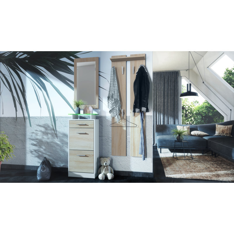 Mcclinton V2 Mini Hallway Set, Oak/White (matt), Yes