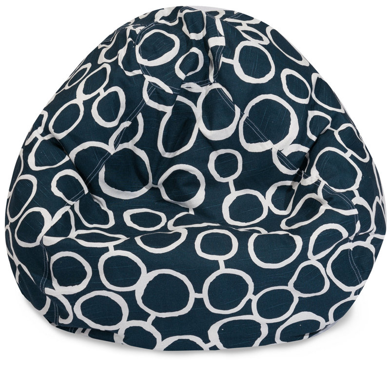 Logue Cotton Bean Bag Chair & Lounger, Navy, 23" H x 35" W x 35" D