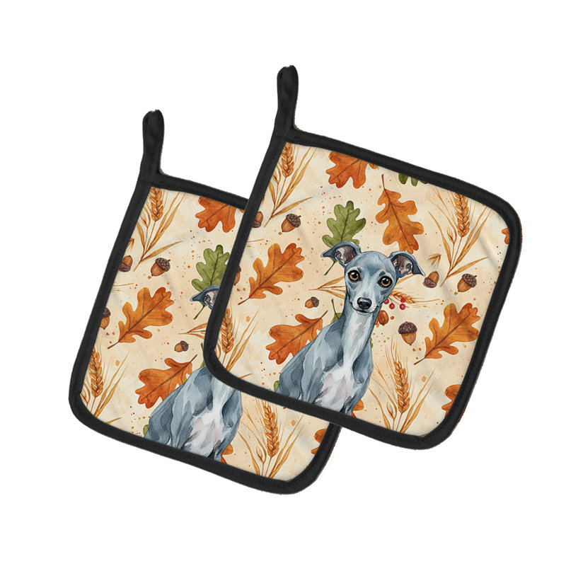 Paire de supports à casseroles Blue Italian Greyhound Heirloom