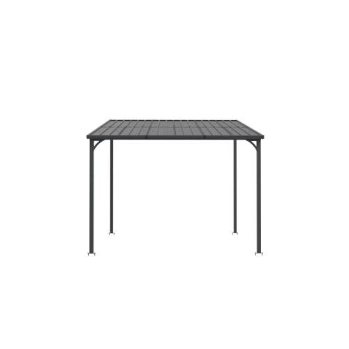 10 ft. x 12 ft. Wall-Mounted Hardtop Pergola with Galvanized Steel Roof