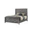 Lit double chic gris - fabrication en bois massif pour une atmosphère de chambre à coucher relaxante et élégante dans un confort moderne