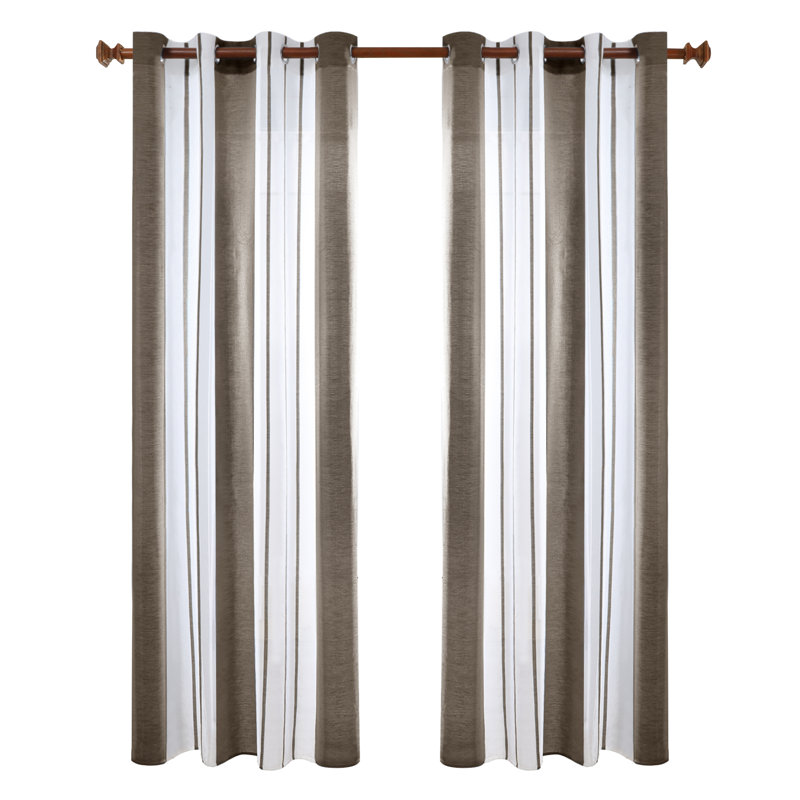 Dearious Sheer Curtain Pair, Width 140 x Drop 229 cm, Brown