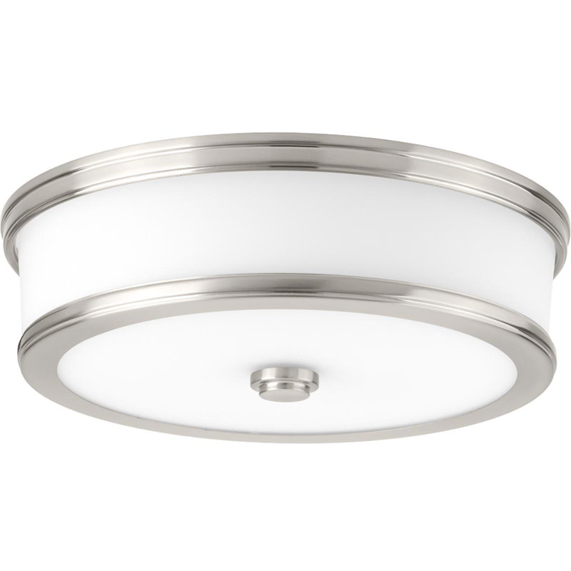 Vanderhoof Glass Flush Mount, 3.88" H x 13" W x 13" D, Brushed Nickel