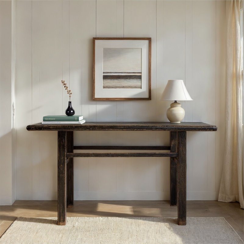 Fostoria Reclaimed Elmwood Console Table, Black