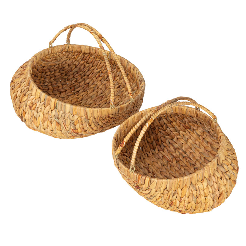 Water Hyacinth Handwoven Flower Basket Set