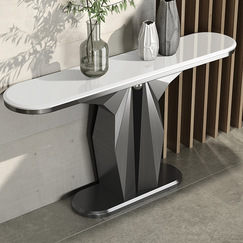 Console de style italien simple et luxueuse, H 33,5 po x l 63 po x P 13,8 po , Gris