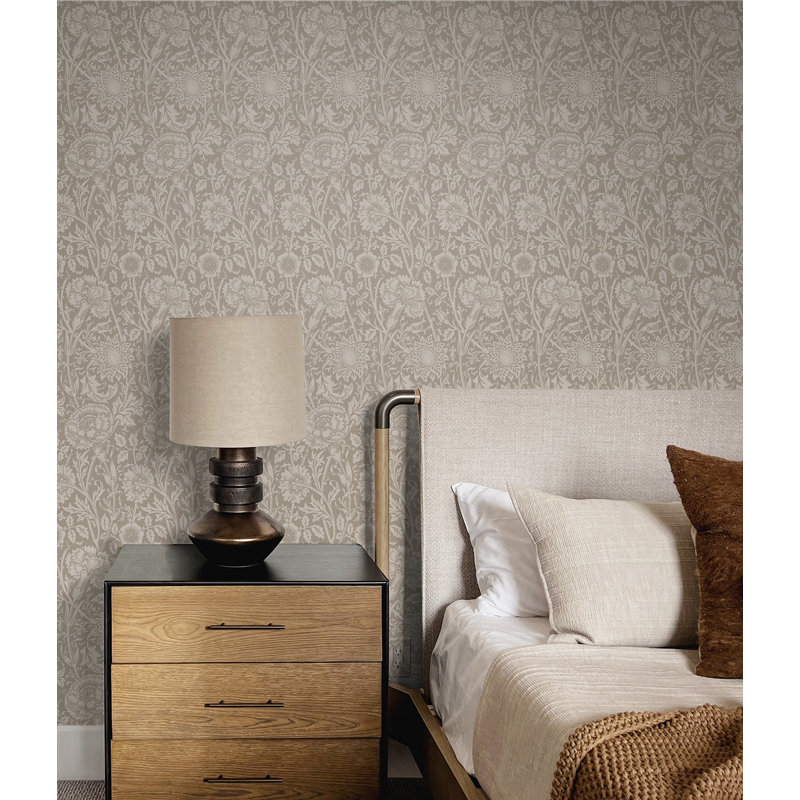 Rouleau de papier peint non tissé L 33 pi x l 20,9 po, Taupe