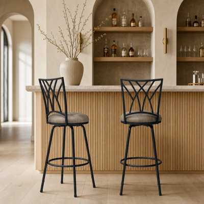 Tabouret de bar pivotant réglable Hudson, hauteur comptoir et bar - Paquet de 2