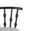 Tabouret de bar d'intérieur en bois Doria, finition noire avec revêtement gris, ensemble de 2