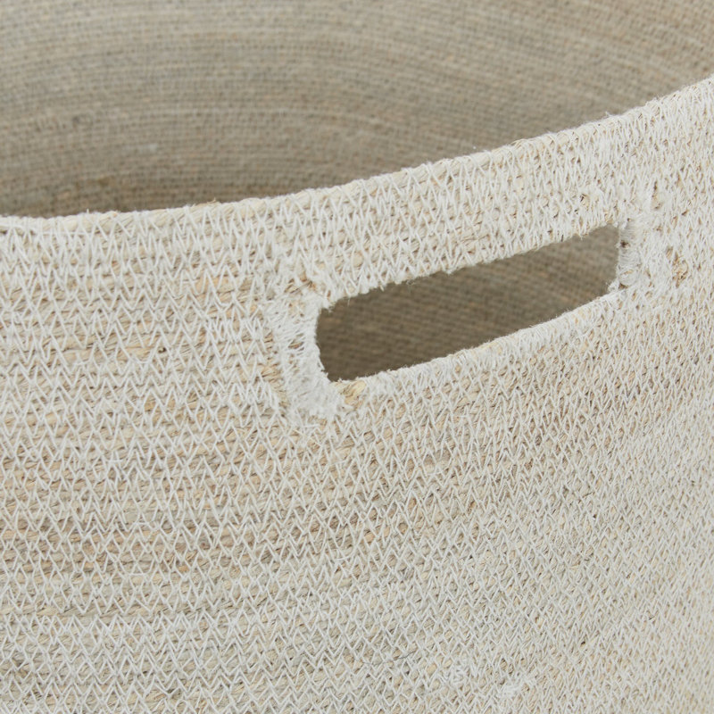 Laundry Hamper with Handles, White