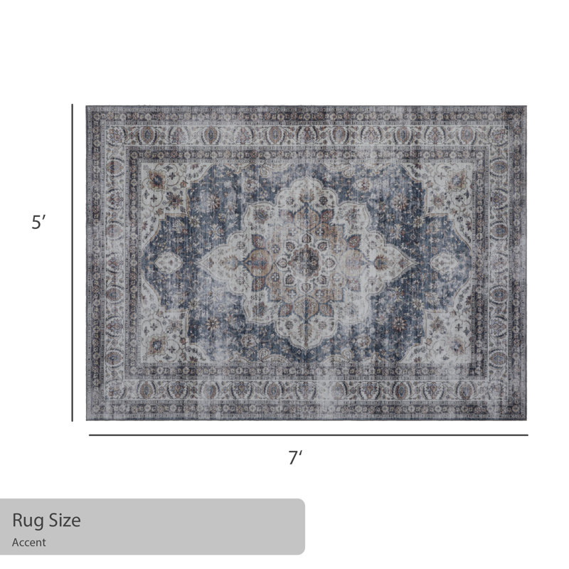 Jean Pierre New York Palma Machine Washable Dream Mink Printed Chenille Rugs, Rectangle 5' x 7'