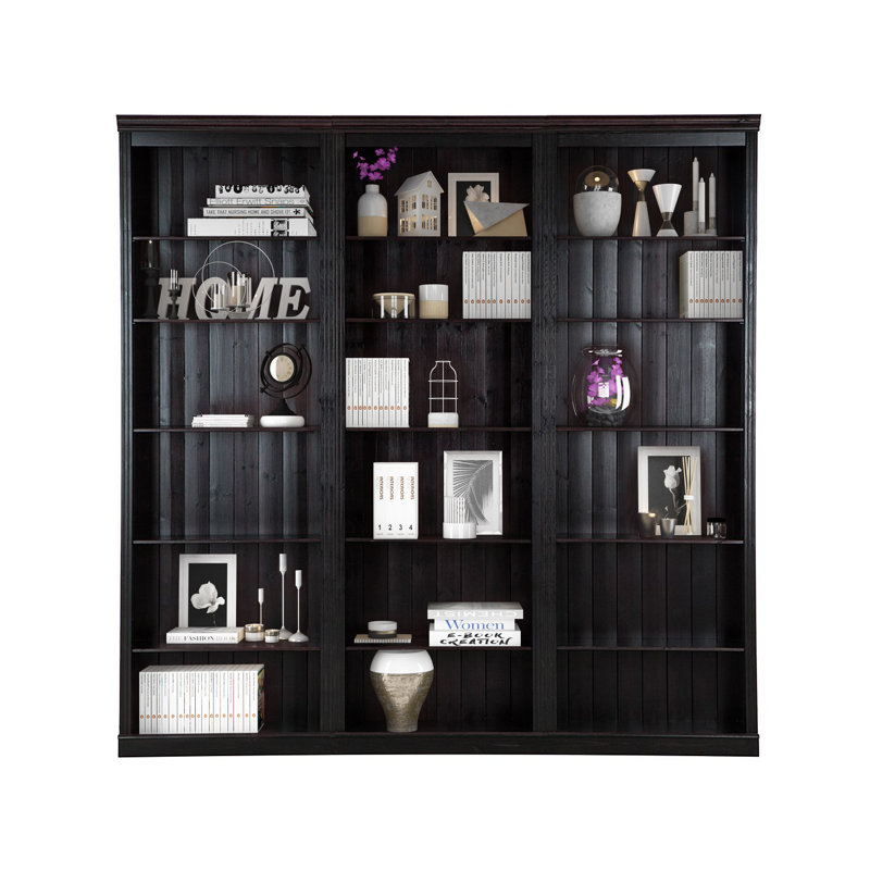 Demetricia 223cm H x 222cm W Library Bookcase, Brown