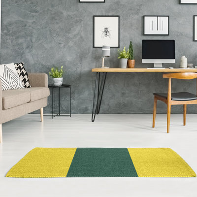 Tapis vert/jaune