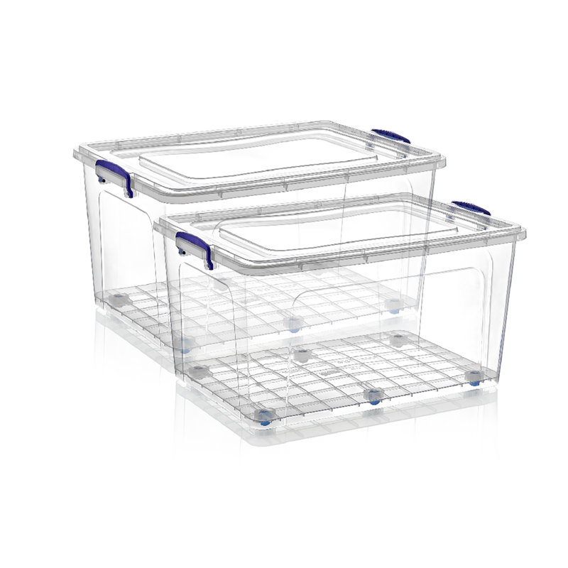  Storage Bins with Lids-85 Quarts Clear Boxes for Organizing, Stackable Plastic Containers- BPA Free, Non-Toxic, Odor Free, Organizer for Home, Office, Dorm,2 Pack